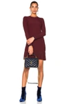 3.1 Phillip Lim Woman Pleated Stretch Ribbed-knit Mini Dress Burgundy In Red