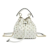 TIFFANY & FRED QUILTED STUDDED LAMBSKIN DRAWSTRING SHOULDER BAG