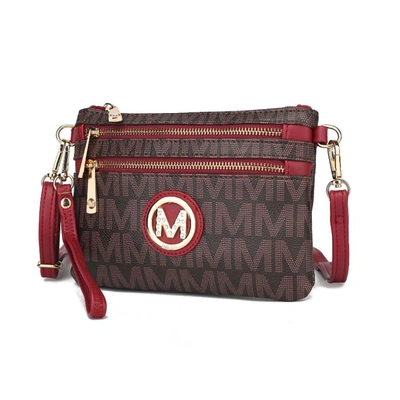 Mkf Collection By Mia K Geneve M Signature Crossbody & Wristlet Handbag In Brown