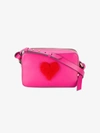 ANYA HINDMARCH ANYA HINDMARCH MINI PINK LEATHER FUR HEART BAG,97895812175617