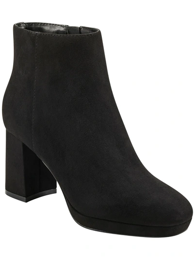 Bandolino Colleen 2 Womens Faux Suede Round Toe Ankle Boots In Black