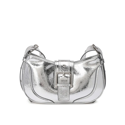 Tiffany & Fred Paris Tiffany & Fred Cracked Leather Crossbody/shoulder Bag In Silver