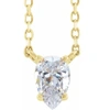 Pompeii3 1ct Pear Shape Diamond Solitaire Floating Pendant Yellow Gold Necklace Lab Grown In Multi