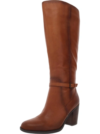 Naturalizer Kalina Womens Leather Block Heel Knee-high Boots In Brown
