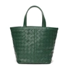 Tiffany & Fred Paris Woven Leather Top-handle Shoulder Bag In Green