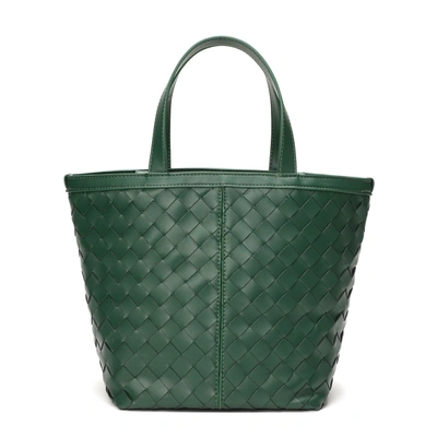 Tiffany & Fred Paris Tiffany & Fred Woven Leather Top-handle/shoulder Bag In Green