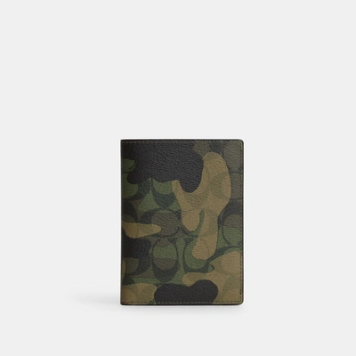 Coach Outlet Passport Case In Signature Canvas With Camo Print In Multi