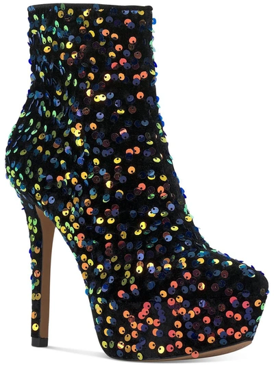 Jessica Simpson Odeda 3 Womens Sequin Platform Ankle Boots In Multi