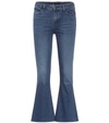 3X1 WOMEN'S W25 MIDWAY EXTREME CROPPED JEANS FRINGED EDGES DENIM PANTS IN BLUE