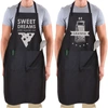 Zulay Kitchen Funny Aprons For Women Men Couples (2 Pack) In Black