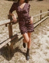 Dress Forum Roma Floral Ruched Mini Dress In Navy In Blue