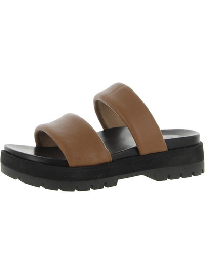 Vionic Modesto Womens Leather Slip-on Slide Sandals In Brown