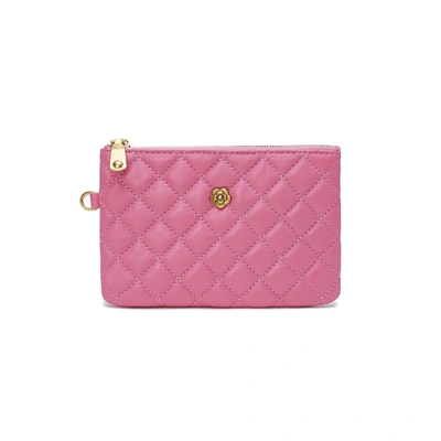 Tiffany & Fred Paris Tiffany & Fred Quilted Sheepskin Leather Pouch/wallet In Pink