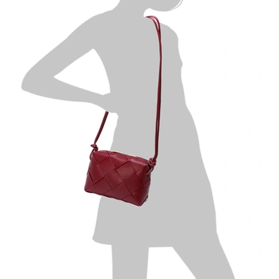 Tiffany & Fred Paris Tiffany & Fred Smooth Woven Leather Top-handle Crossbody/shoulder Bag In Red