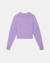 Lafayette 148 Cashmere Textured Stitch Ribbed-trim Sweater In Blue