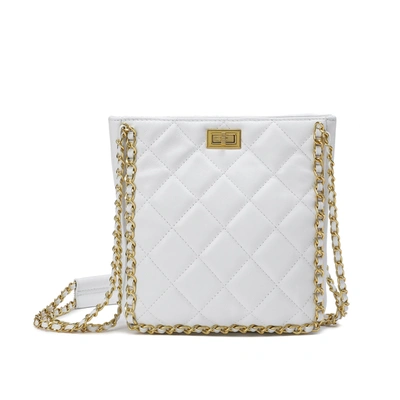 Tiffany & Fred Paris Tiffany & Fred Quilted Sheepskin Messenger/shoulder Bag In White