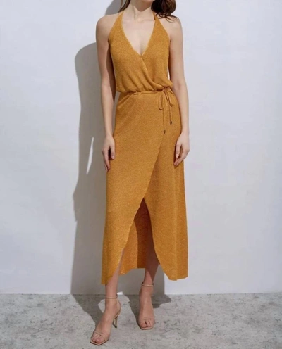 Knitss Tie Back Knit Marella Dress In Sundial In Yellow