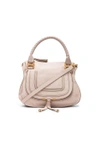 Chloé Small Marcie Grained Leather Satchel In Neutrals. In Abstract White