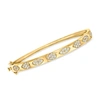 Ross-simons Diamond Geometric Cluster Bangle Bracelet In 14kt Yellow Gold In Silver