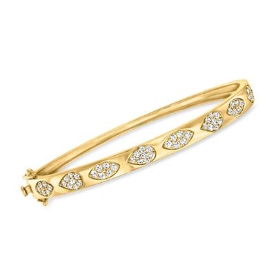 Ross-simons Diamond Geometric Cluster Bangle Bracelet In 14kt Yellow Gold In Silver