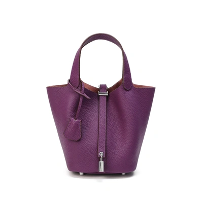 Tiffany & Fred Paris Tiffany & Fred Full-grain Leather Top-handle Bag In Purple