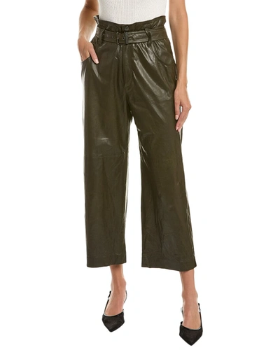 Brunello Cucinelli Paperbag Leather Pant In Black