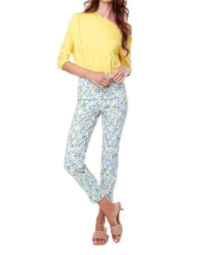 Up Speckles Print Pant In Blue/yellow In Multi