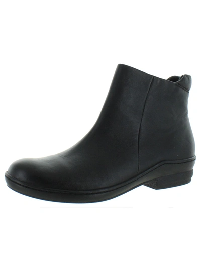 David Tate Global Womens Leather Heeled Ankle Boots In Black