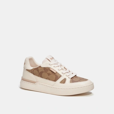 Coach Outlet Clip Court Low Top Sneaker In Signature Canvas In Multi