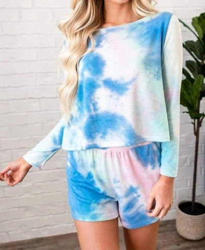 Phil Love Faye Tie-dye Set In Blue/ash Mint In Multi