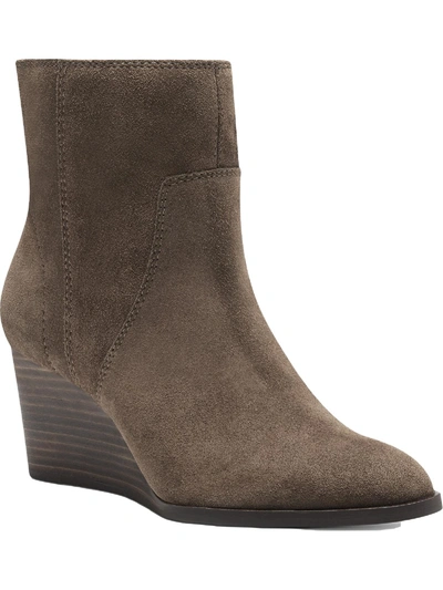 Lucky Brand Wafael Womens Suede Wedge Booties In Multi