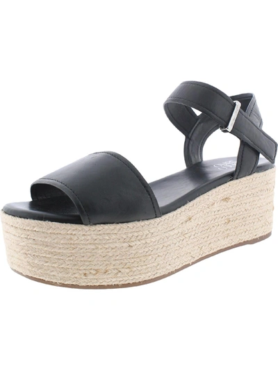 Franco Sarto Ben Womens Leather Open Toe Espadrilles In Black