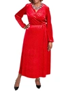 Kasper Womens Velvet Maxi Cocktail And Party Dress In Pink