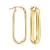 Ross-simons Italian 14kt Yellow Gold Paper Clip Link Hoop Earrings In Gold