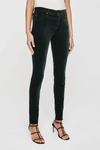 Ag Farrah Skinny Skinny High-rise Velvet Jeans In Black