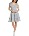 Max Studio V-neck Tiered Dress In Grey