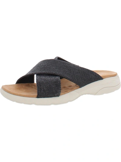 Easy Spirit Taite 2 Womens Woven Slip On Slide Sandals In Blk