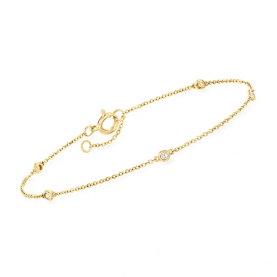 Rs Pure By Ross-simons Diamond Station Bracelet In 14kt Yellow Gold