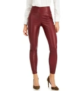 INC WOMENS FAUX LEATHER ANKLE PANTS