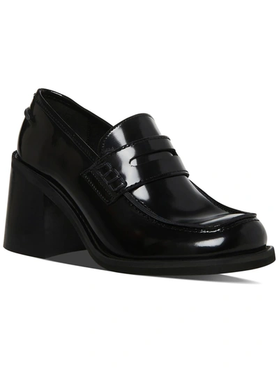 Steve Madden Universe Womens Patent Slip-on Loafers In Black