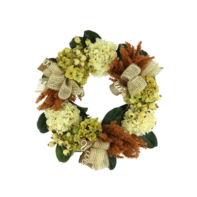 Creative Displays Fall Wreath W/ Hydrangea, Pampas And Berries In Cream