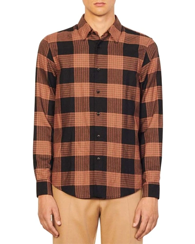 Sandro Wood Casual Shirt In Brown