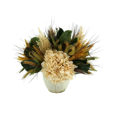 Creative Displays Cream Hydrangea Fall Floral Arrangement With Pampas And Wheat