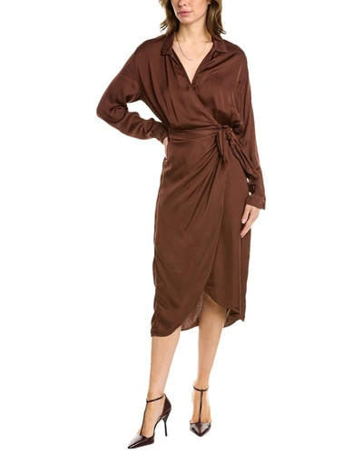 Velvet By Graham & Spencer Jovie Wrap Dress In Brown