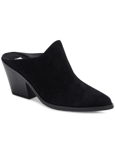 Aqua College Nia Womens Leather Slip On Mules In Black