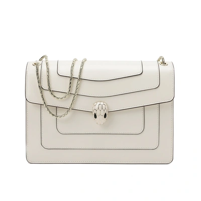 Tiffany & Fred Paris Tiffany & Fred Smooth Leather Foldover Crossbody/shoulder Bag In White