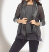 Angel 3-piece Layered Set W/scarf In Gray In Grey
