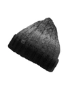 BICKLEY + MITCHELL CABLE KNIT MELANGE BEANIE IN BLACK