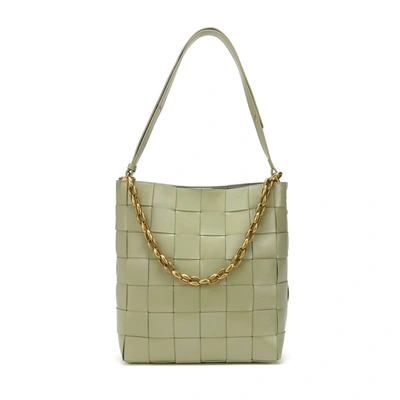 Tiffany & Fred Paris Tiffany & Fred Smooth Woven Leather Shoulder Bag In Green