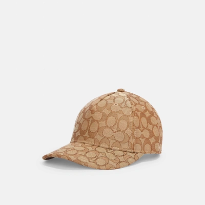 Coach Outlet Signature Jacquard Baseball Hat In Beige